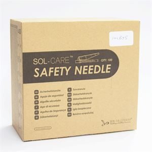 SOL-CARE SAFETY NEEDLES BLUE 23G 1 (SN2310) P100 AHP2599