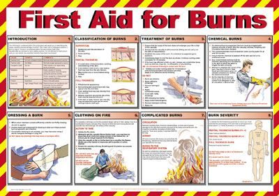 647 First aid for burns poster