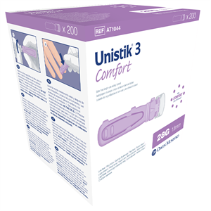 UNISTIK 3 COMFORT Finger Prick Safety Lancets AT1044 - 200