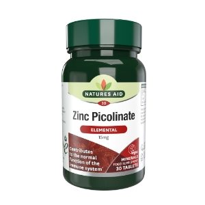 NATURES AID Vegan Zinc Picolinate Tablets 15mg - 30