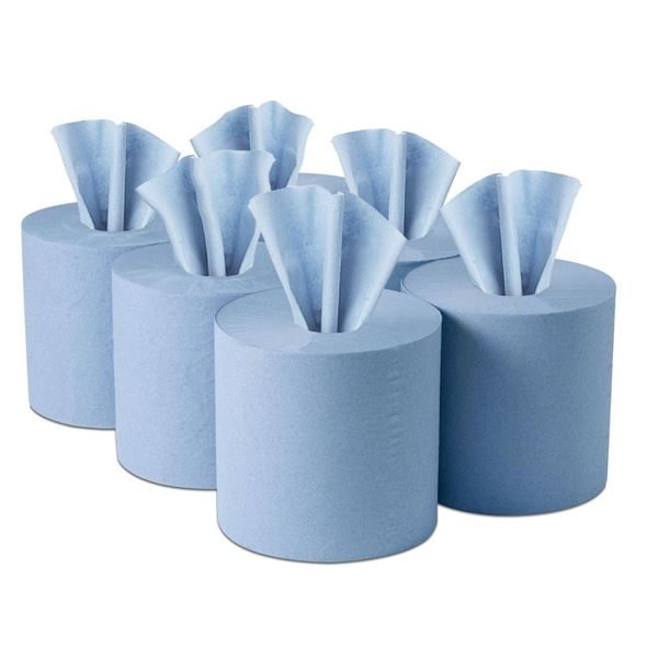 BLUE CENTRE FEED ROLLS PACK OF 6 - AHP3012