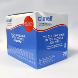 CLINELL Alcoholic 2% Chlorhexidine Skin Wipes - 200