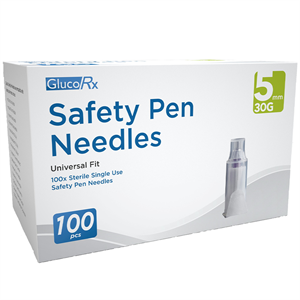 GLUCORX Finepoint Safety Pen Needle Insulin 5mm/30g - 100