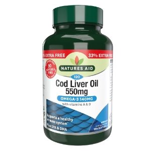 NATURES AID Cod Liver Oil Capsules 550mg - 120