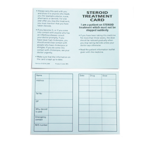 Blue Steroid Treatment Card - 100