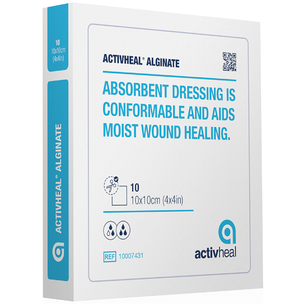 ACTIVHEAL Alginate Sterile Dressing 10x10cm -10