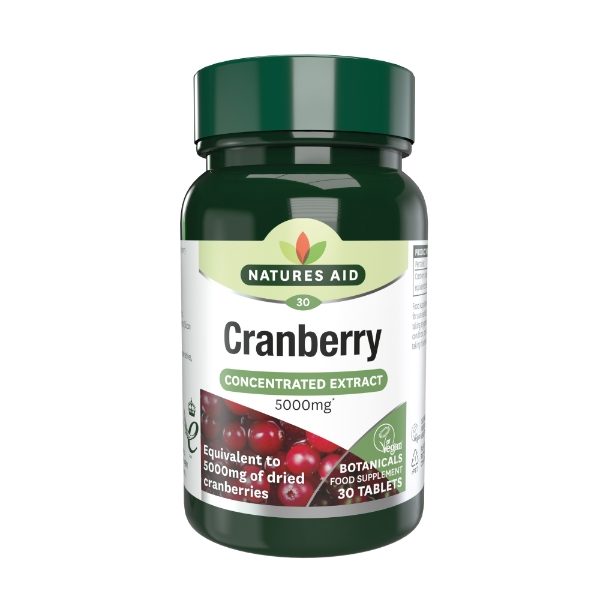 NATURES AID Vegan Cranberry Tablets 200mg - 30