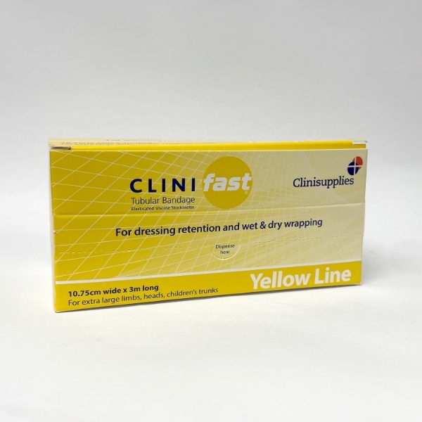 CLINIFAST Stockinette Yellow Line Bandage  10.75cm x 3m - 1