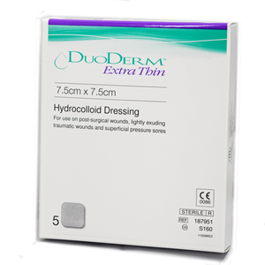 Duoderm Extra Thin Hydrocolliad Dressing7.5 x 7.5cm (Pack of 5) 0277798