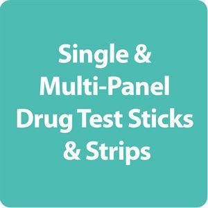 Single and multi-panel drug test sticks and strips