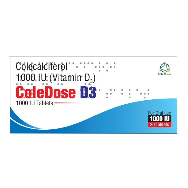 4101028 COLEDOSE D3 Tablets 1000iu - 30 - edit