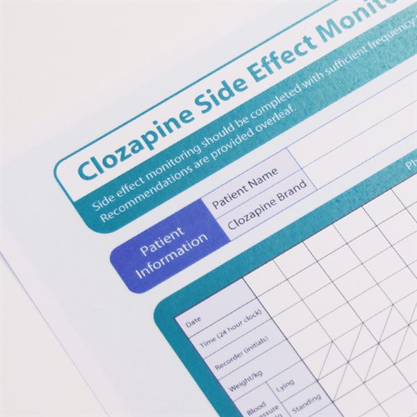 Clozapine Side Effect Monitoring Form CLZ3