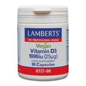 LAMBERTS Vitamins Capsules Vegan D3 1000iu - 90 - 4131892