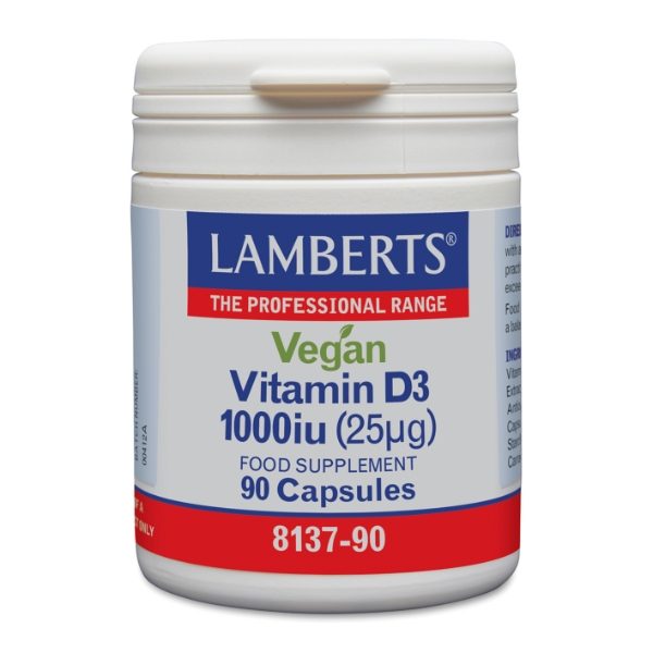 LAMBERTS Vitamins Capsules Vegan D3 1000iu - 90 - 4131892